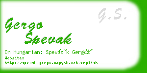 gergo spevak business card